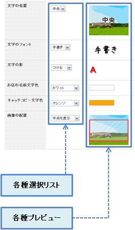 各種デザイン設定イメージ