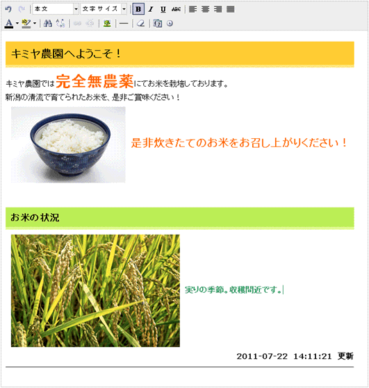 ブログ風編集イメージ